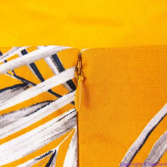 NEW White House Black Market gold Palm-Print Midi Dress with pockets, 8 - Picture 13 of 15